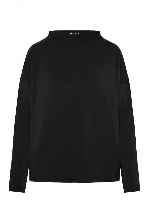 Boxy-Sweatshirt mit Mock-Kragen