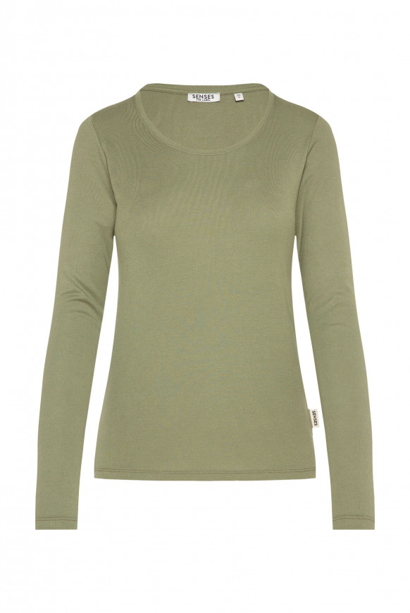 Longsleeve aus Viskosemix natural khaki