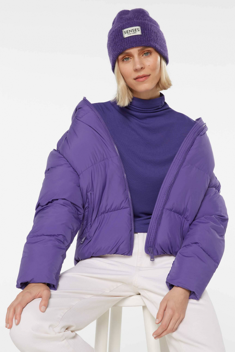 Zoom: Cropped Puffer Jacket mit Kapuze