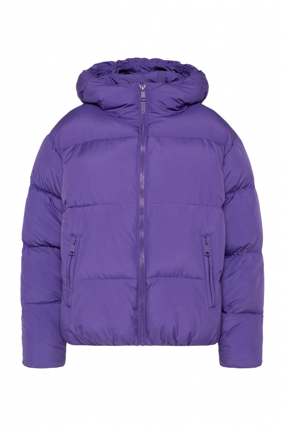 Cropped Puffer Jacket mit Kapuze purple