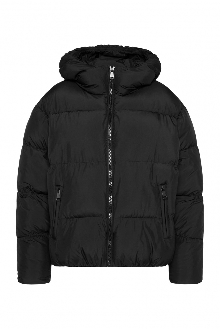 Zoom: Cropped Puffer Jacket mit Kapuze